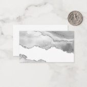グレーホワイトマーブルゲートシンプルシルバーグリッター ノートカード (正面/裏面インサイチュ)
