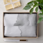 グレーホワイトマーブルゲートシンプルシルバーグリッター 薄葉紙 (ギフト)