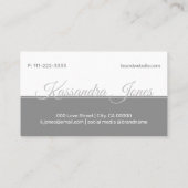 グレーホワイトミニマリストハンドレットフォントイニシャル 名刺 (裏面)