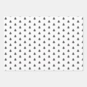 グレーホワイトメリークリスマスハッピーホリデー ラッピングペーパーシート (正面2)