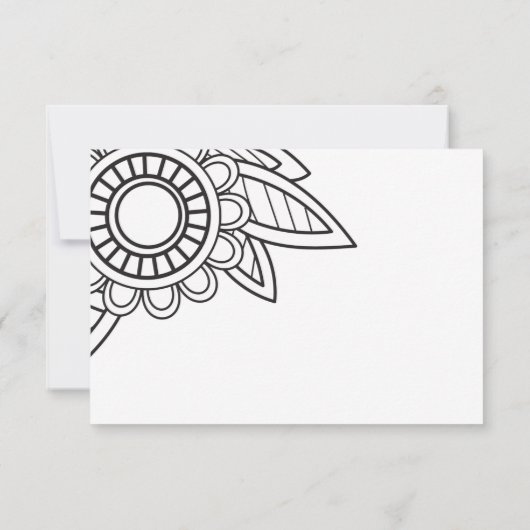 グレーホワイトモダンフラワーホテルリザベーション結婚ズ 出欠カード (裏面)