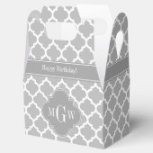 グレーホワイトモロッコ#5 Dkグレー3イニシャルモノグラム フェイバーボックス (オープン)