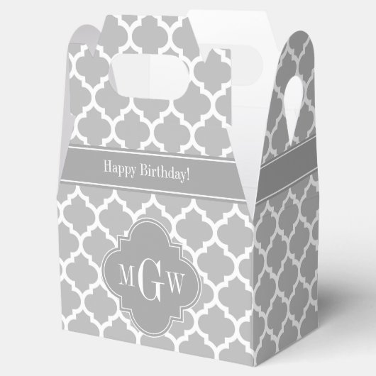 グレーホワイトモロッコ#5 Dkグレー3イニシャルモノグラム フェイバーボックス (オープン)