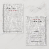 グレーホワイトリネンテクスチャルックジュエリーディスプレイカード 名刺 (正面/裏面)