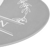 グレーホワイトリースファミリー名モノグラム カッティングボード (角)