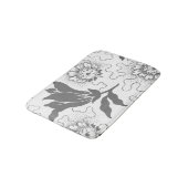 グレーホワイトヴィンテージファームハウススタイルフローラプリント バスマット (アングル)