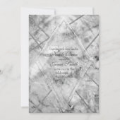 グレーホワイト大理石グリッター結婚式招待状 招待状 (正面)