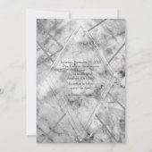 グレーホワイト大理石グリッター結婚式招待状 招待状 (裏面)