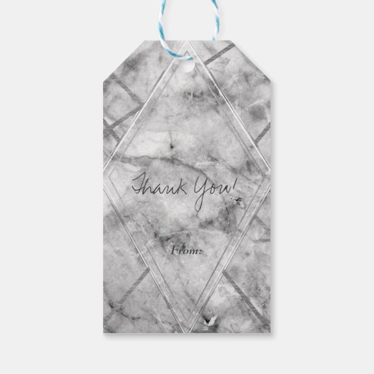 グレーホワイト大理石グリームウェディングギフト, グレーホワイト大理石グリームウェディングギフトタグ ギフトタグ (裏面)
