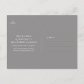 グレーホワイト大理石グリームエレガント セーブ・ザ・デート 案内ポストカード (裏面)