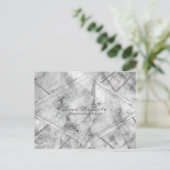 グレーホワイト大理石グリームエレガント セーブ・ザ・デート 案内ポストカード (スタンド正面)