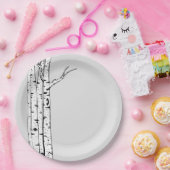 グレーホワイト樺の木の木 ペーパープレート (パーティー)