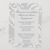 グレーホワイト記念婚約PERSONIZARY 招待状 (正面/裏面)