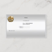 グレーホワイト金ゴールドエレガントブティック金ゴールドプロファイル 名刺 (裏面)