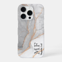 グレーホワイト金ゴールドグリッター大理石カスタマイズ