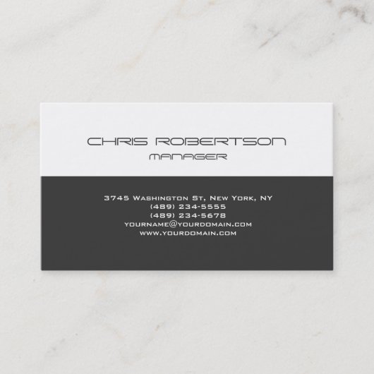 グレーホワモダンイシンプルトの名刺 名刺 (正面)