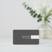 グレーホワモダンイト平ユニークトレンディープロフェッショナル 名刺 (スタンド正面)