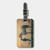 グレーホースとグルーミングOTTBラゲージタグ ラゲッジタグ (正面縦)