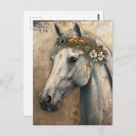 グレーホースとフローラクラウン葉書 ポストカード (正面/裏面)