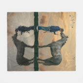 グレーホースアンドグルーミングOTTBフリースブランケット フリースブランケット (正面(横))