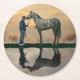 グレーホースアンドグルーミングOTTB紙コースター ラウンドペーパーコースター