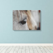 グレーホースヘッドサイドビュー キャンバスプリント (インサイチュ (ウッドフロア))