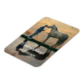 グレーホース及びグルーミングOTTBフレキシブル磁石 マグネット (左側)