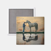 グレーホース及びグルーミングOTTBマグネット マグネット (正面/裏面)