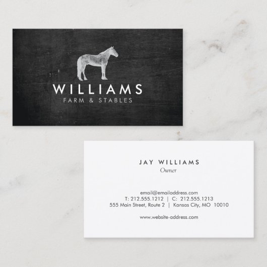 グレーホース – 農業、農家素朴名刺 名刺 (正面/裏面)