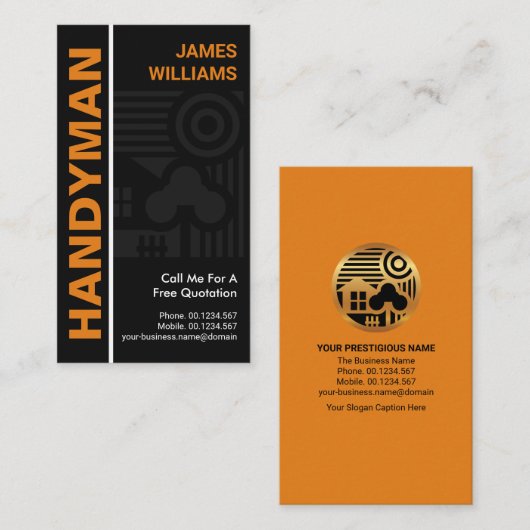 グレーホームモチーフ建築便利屋 名刺 (正面/裏面)