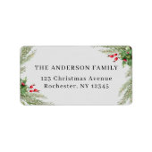 グレーボタニカルクリスマスアドレス ラベル (正面)