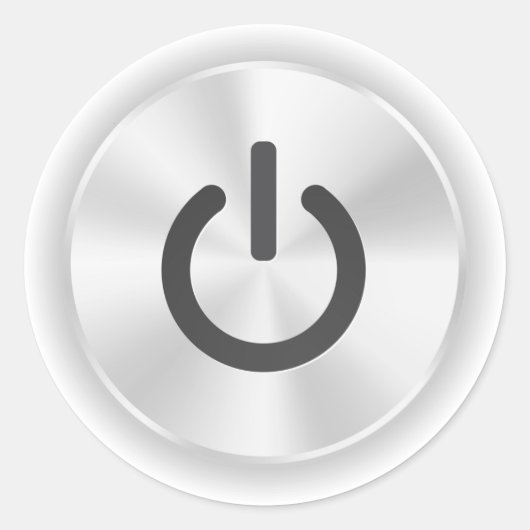 グレーボタンをオンにおもしろいする ラウンドシール (正面)