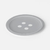 グレーボタン紙プレート ペーパープレート (アングル)