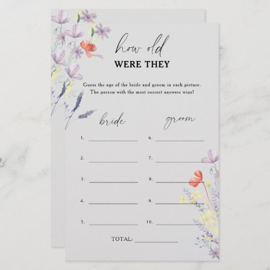 グレーボホフローラ彼らは何歳だったブライダルゲーム (正面/裏面)