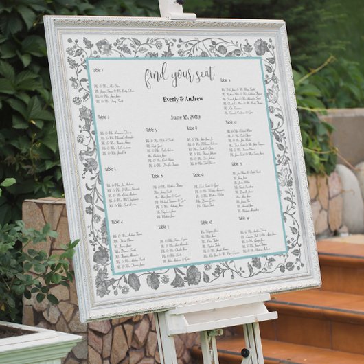 グレーボホワイルドフラワーフローラブ縁どルー ポスター