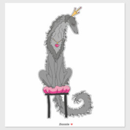 グレーボルゾイダイカットビニールシール シール