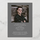 グレーボーイフォトゴールドフォイル卒業発表 箔招待状 (裏面)