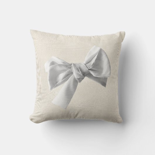 グレーボールアイボリーベージュウォームニュートラルパステルコテージ クッション (正面)