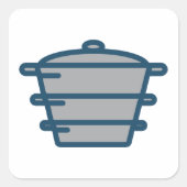 グレーポットスクエアステッカー スクエアシール (正面)