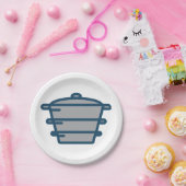 グレーポット紙プレート ペーパープレート (パーティー)