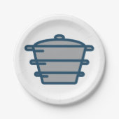 グレーポット紙プレート ペーパープレート (正面)