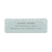 グレーポープリントアンドスノーフレーク差出人住所 ラベル (正面)