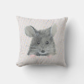 グレーマウスオンパステルドット クッション (正面)