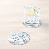 グレーマウンテンフォグフォレストウィルダネス結婚ズ ラウンドペーパーコースター (インサイチュ)