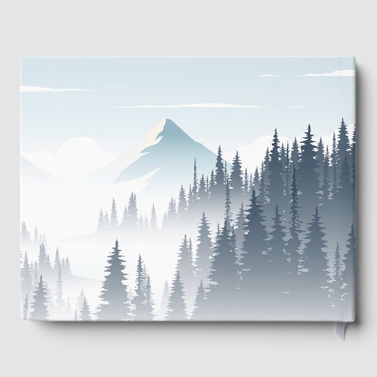 グレーマウンテンフォグフォレストワイルダネスカスタムウェディング ゲストブック (裏面)