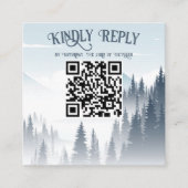 グレーマウンテンフォグフォレストワイルダネス結婚式RSVP エンクロージャーカード (正面)