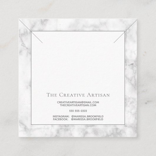 グレーマエレガントーブルの誕生石のネックレスディスプレイ  スクエア名刺 (裏面)