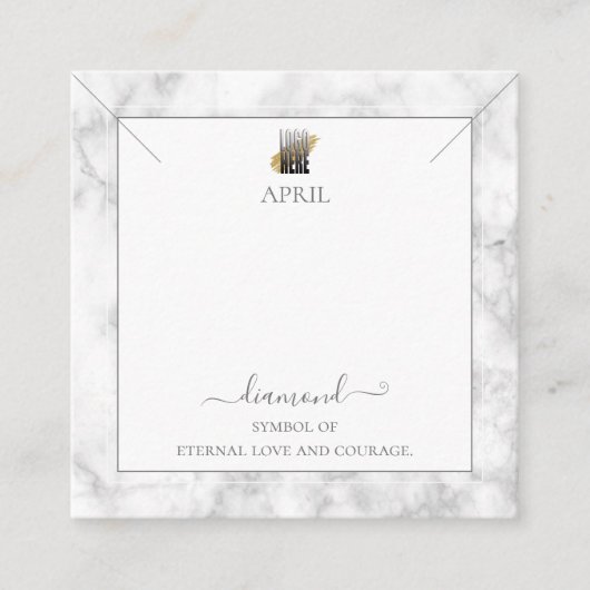 グレーマエレガントーブルの誕生石のネックレスディスプレイ  スクエア名刺 (正面)