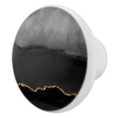 グレーマフェイクーブルアゲートゴールデングリッターブラックストーン セラミックノブ (右)