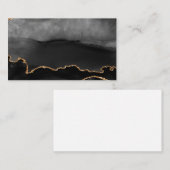 グレーマフェイクーブルアゲートゴールデングリッターブラックストーン 名刺 (正面/裏面)